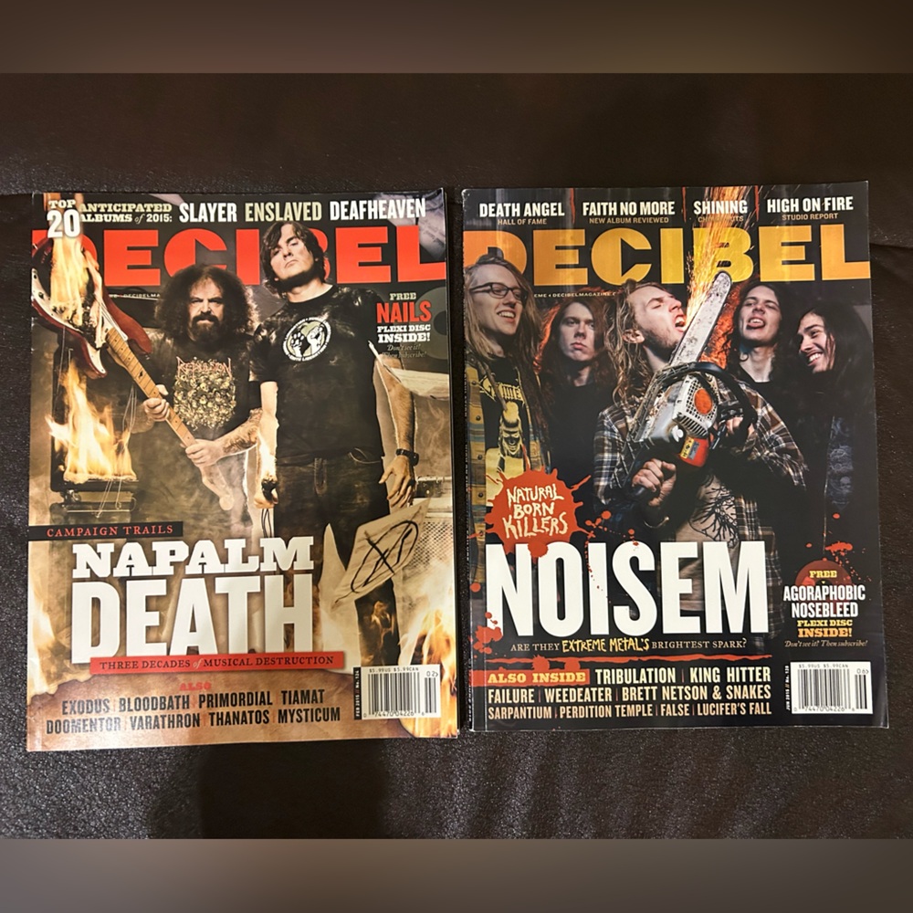 3/$30✨⚡️Decibel Magazine Set 🎸 Extremely Extreme Music Feb 2015 & June 2015